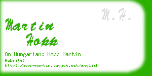 martin hopp business card